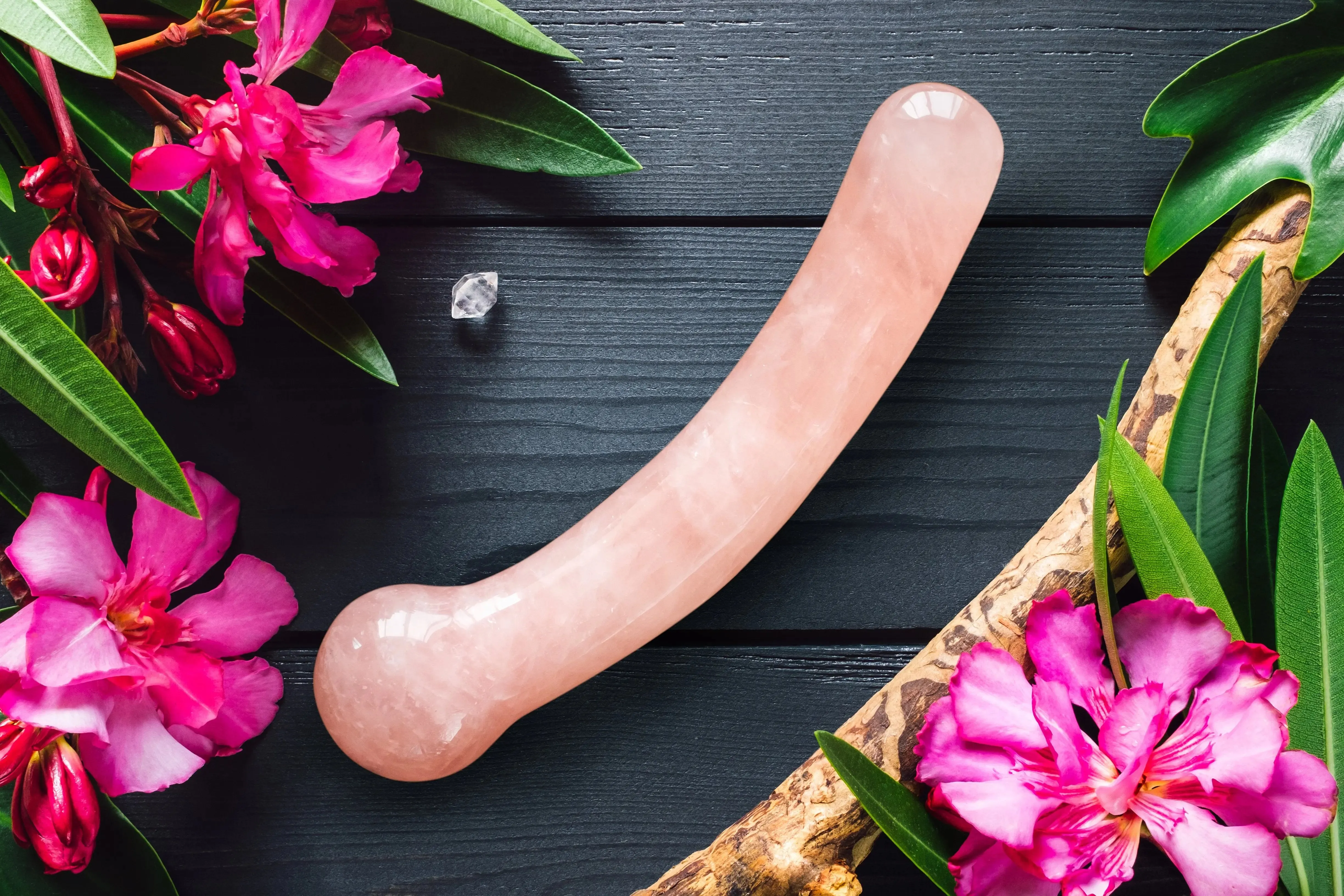 Regular G-Spot Curved Rose Quartz Yoni Wand