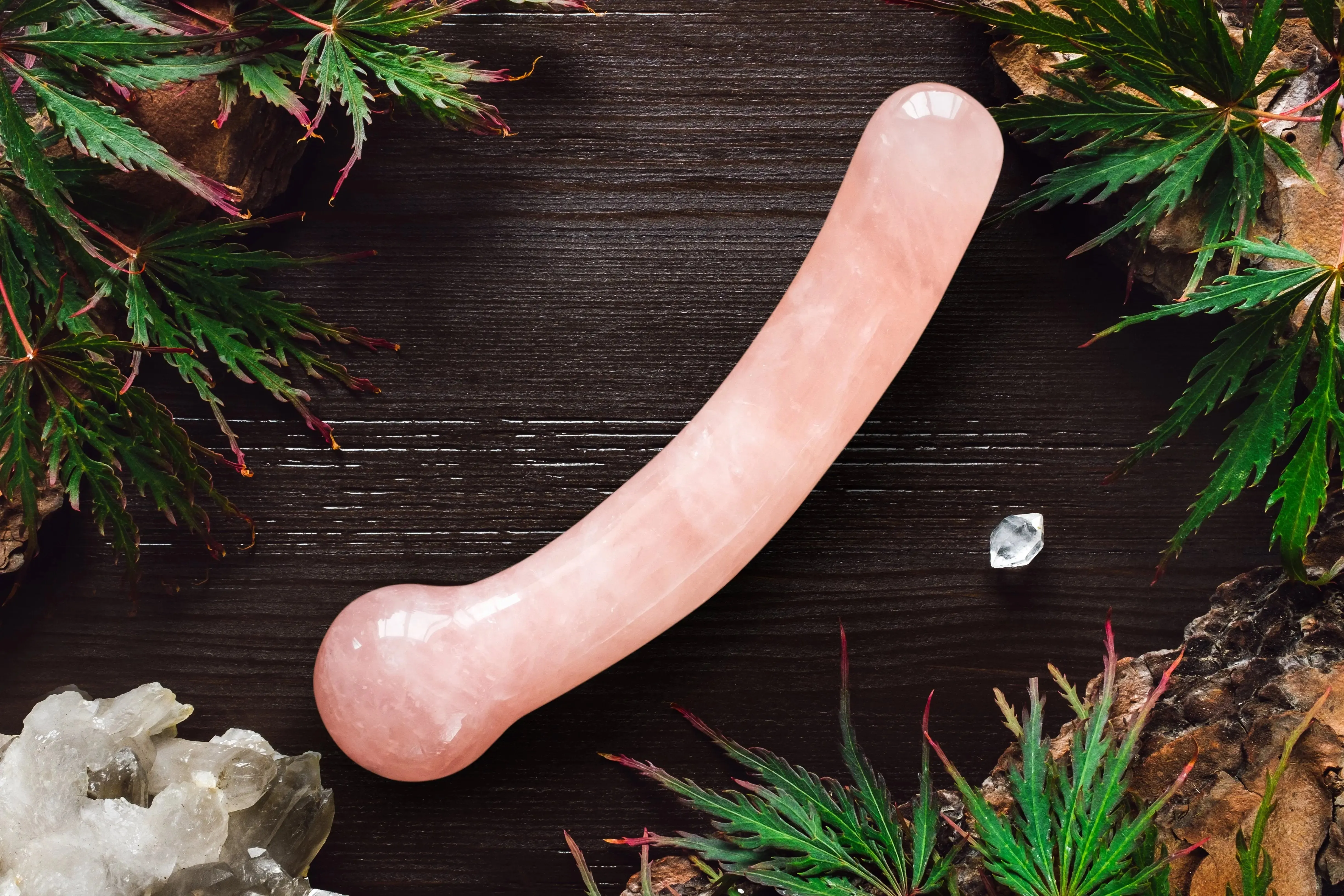 Regular G-Spot Curved Rose Quartz Yoni Wand