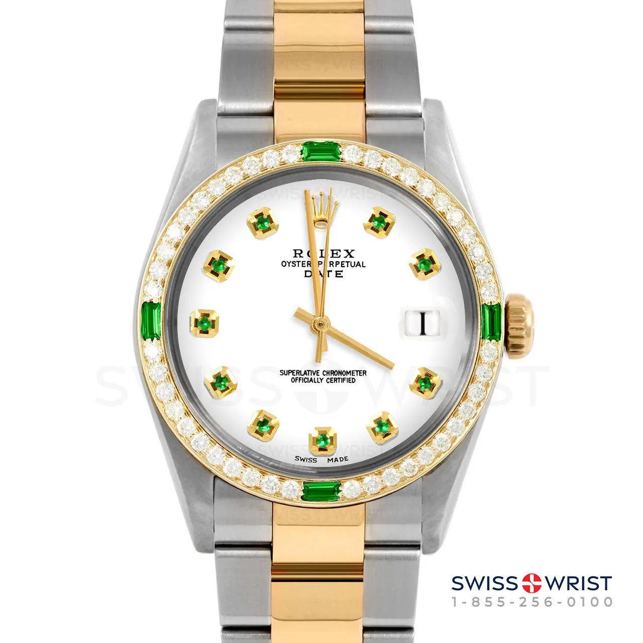 Rolex Date 34mm | 1500-TT-WHT-EMD-AM-4EMD-OYS