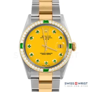 Rolex Date 34mm | 1500-TT-YLW-EMD-AM-4EMD-OYS