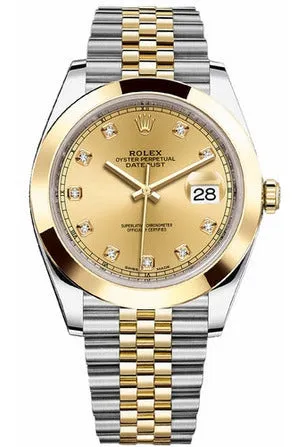 rolex datejust 41 men's gold & stainless steel watch 126303