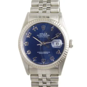 Rolex Datejust SS Blue Arabic Dial