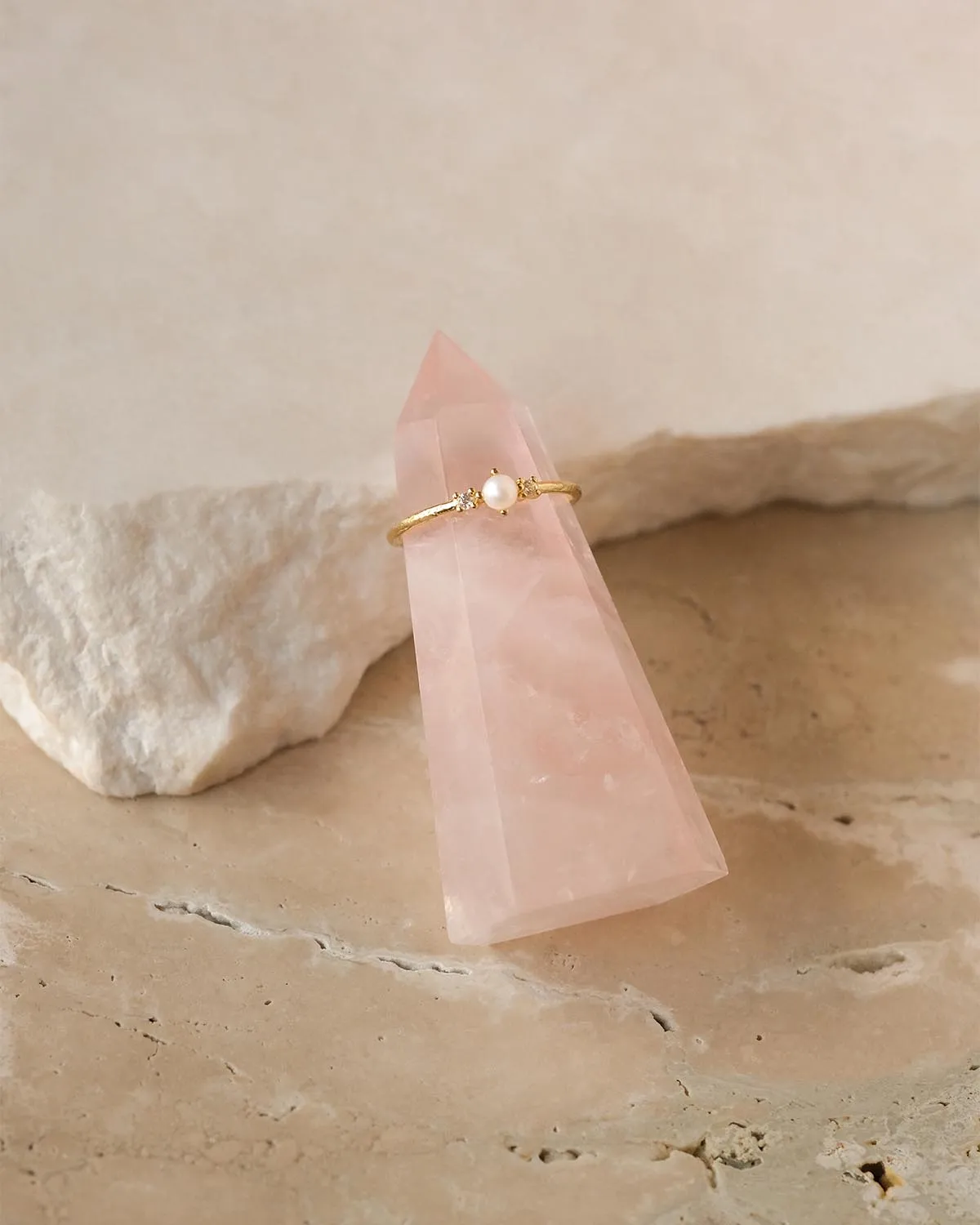 Rose Quartz Crystal Ring Stand