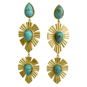 Royal Radiance Earrings - Turquoise