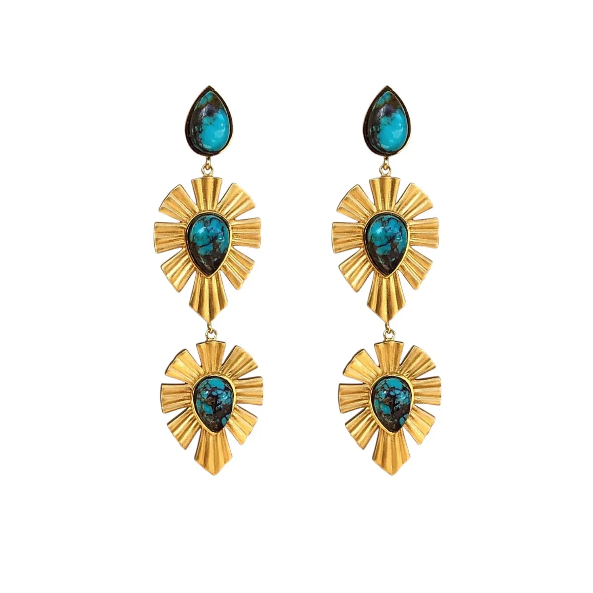 Royal Radiance Earrings - Turquoise