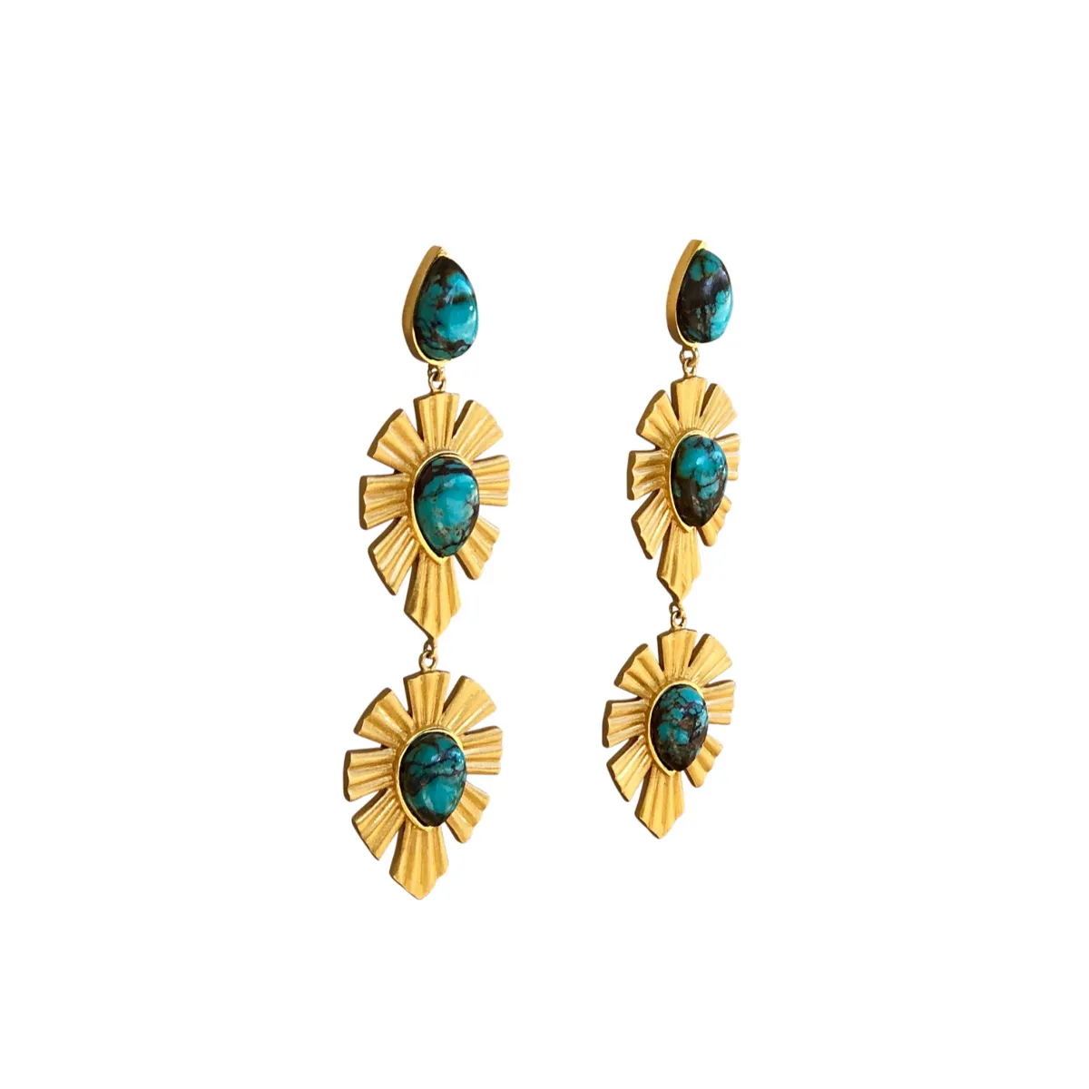 Royal Radiance Earrings - Turquoise