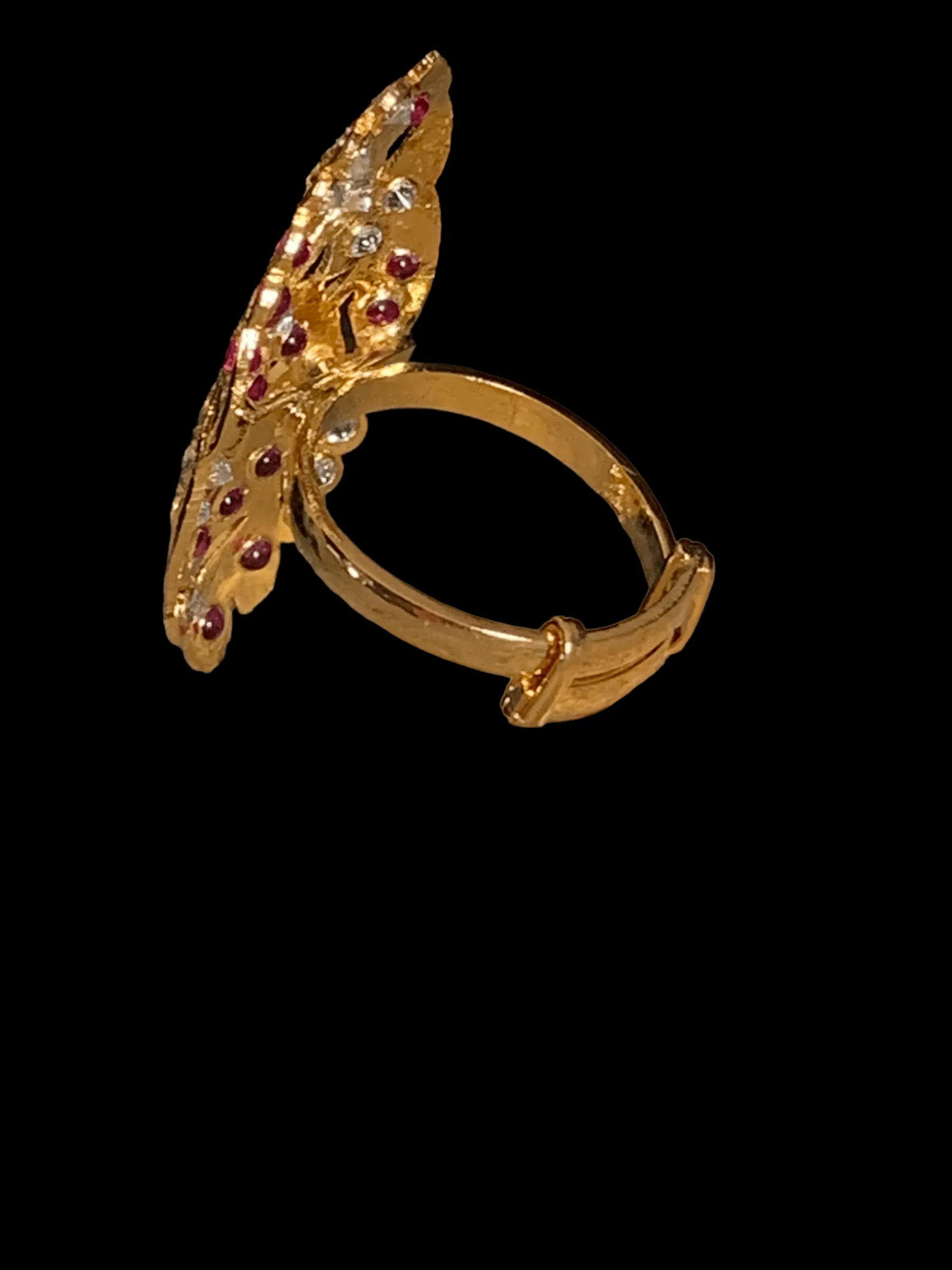 Ruby zircon gold plated silver ring ( READY TO SHIP)