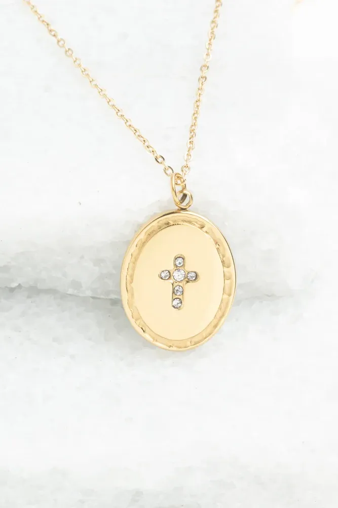 Shine Bright Cross Pendant in Mint