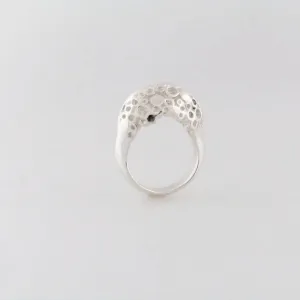 Silver High Pebble Road Ring