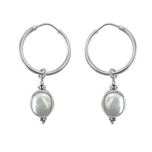 Silver Nebula Pearl Earrings