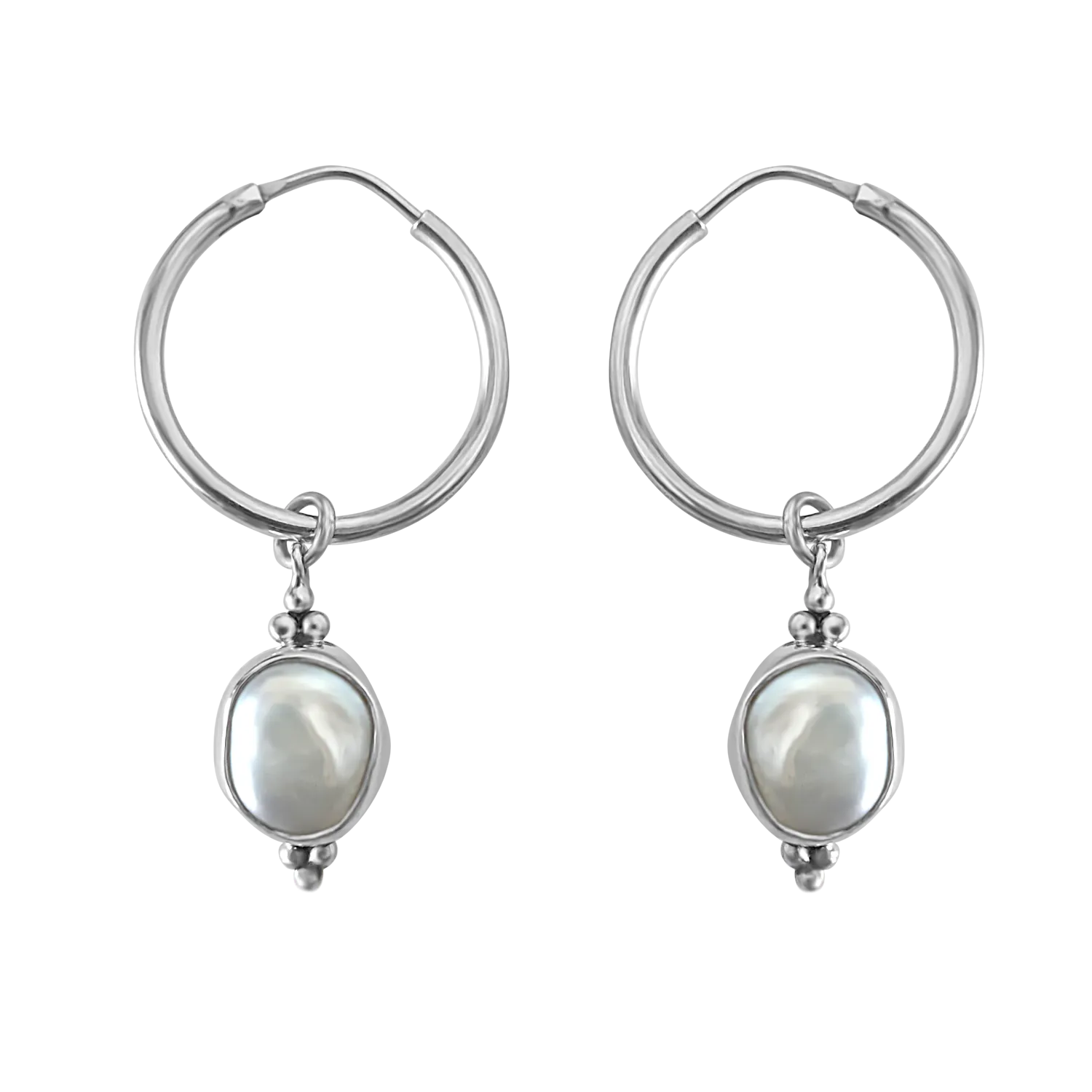 Silver Nebula Pearl Earrings