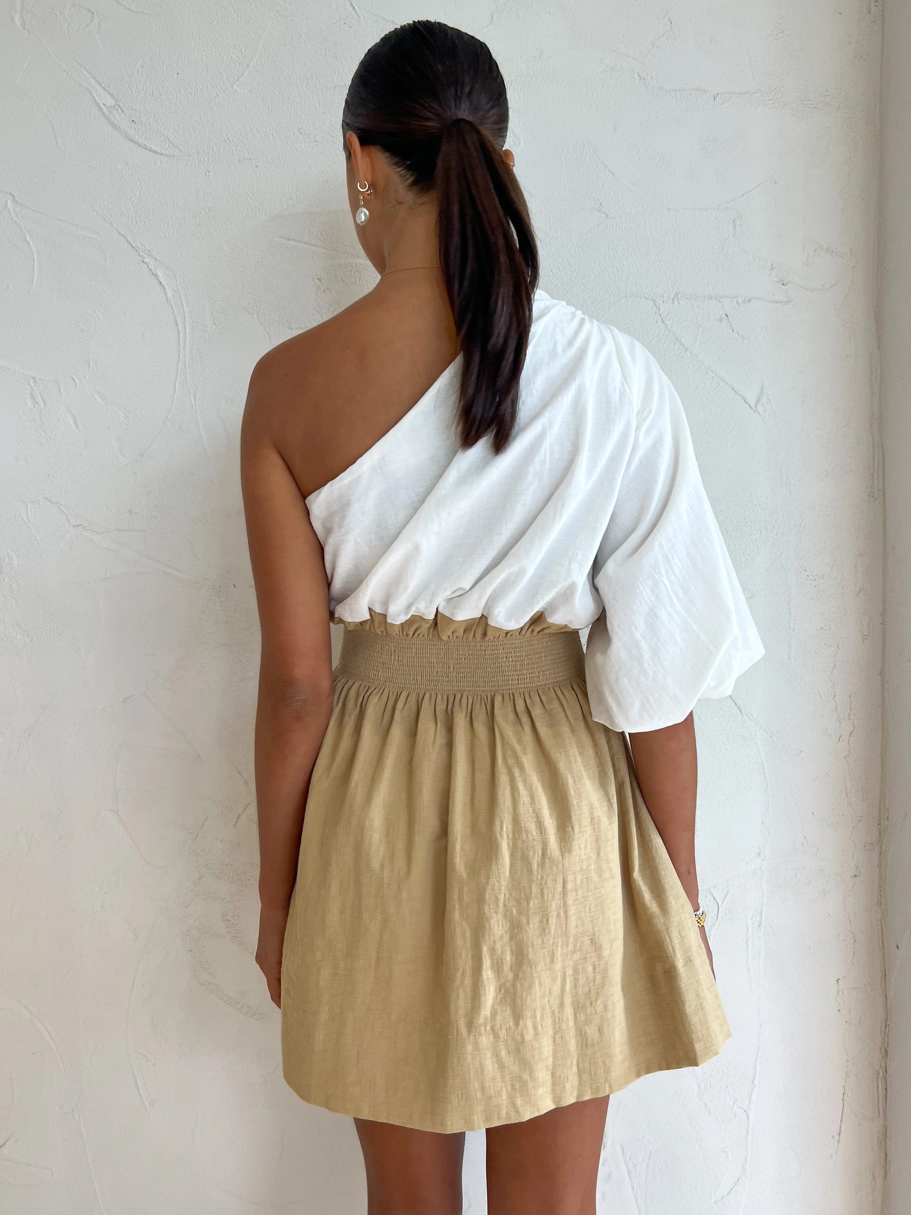 Sovere Reserve Mini Dress in Latte