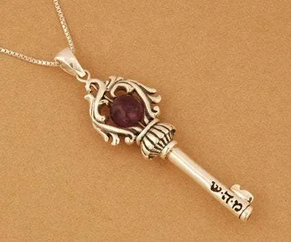 Sterling silver necklace key pendant Key Soul for good wishes