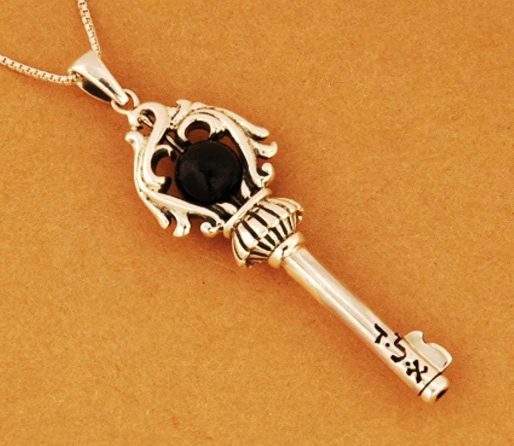 Sterling silver necklace key pendant Key Soul for good wishes