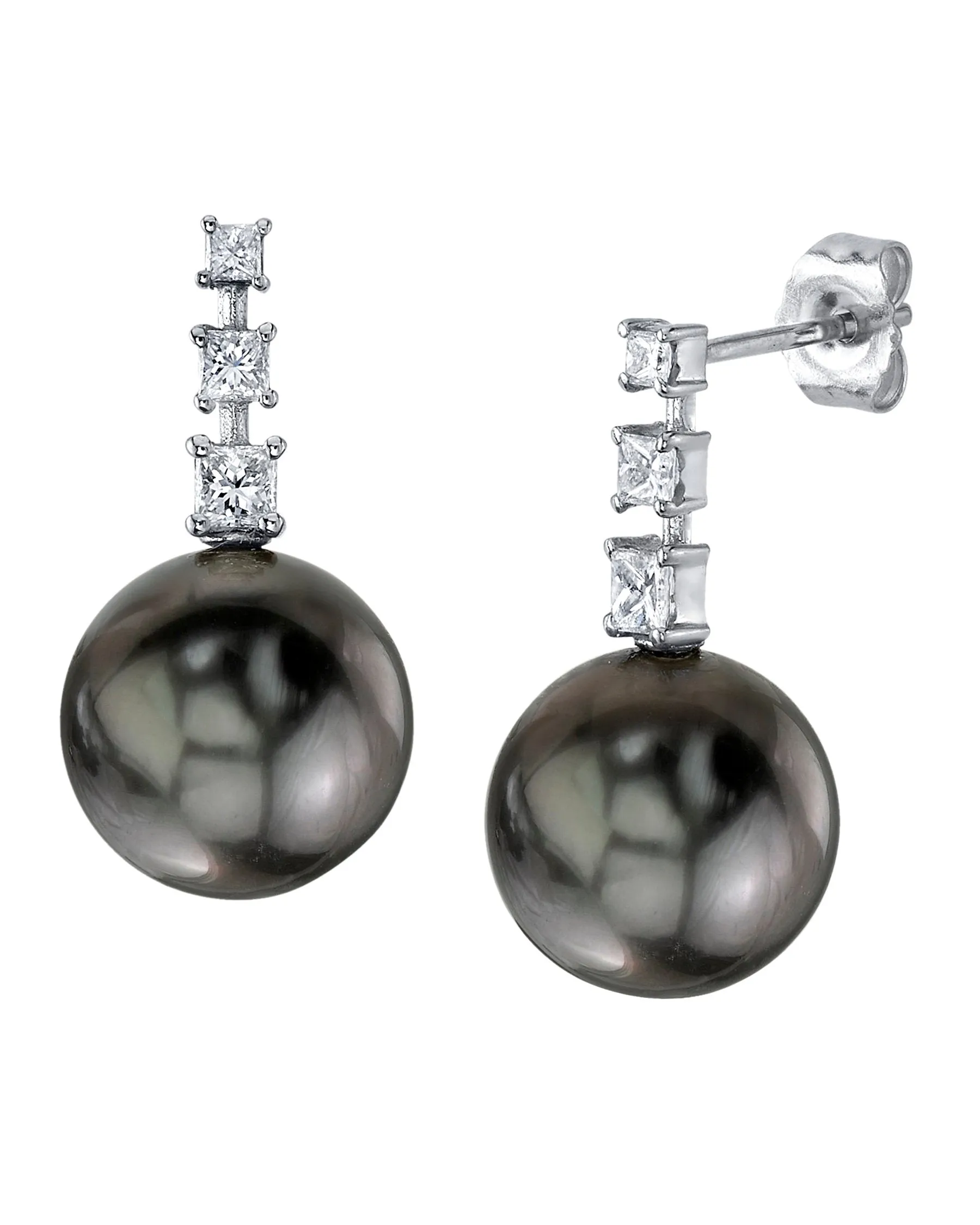 Tahitian South Sea Pearl & Diamond Dorothy Earrings