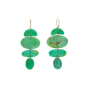 TenThousandThings 18k Small Oval Totem Green Turquoise Earring