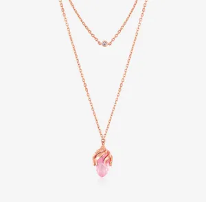 THIALH - DATURA • ASTRA - 18K Rose Gold Pink Quartz and Diamond Necklace