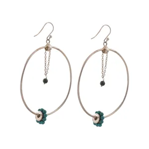 Turquoise Dangle and Drop Hoops