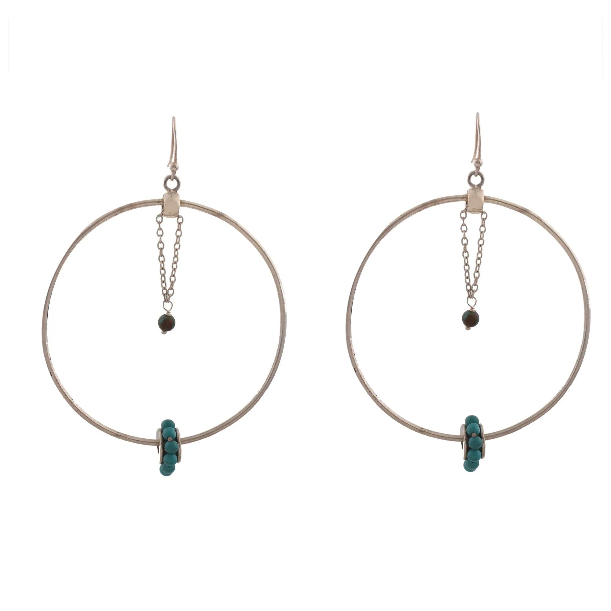 Turquoise Dangle and Drop Hoops