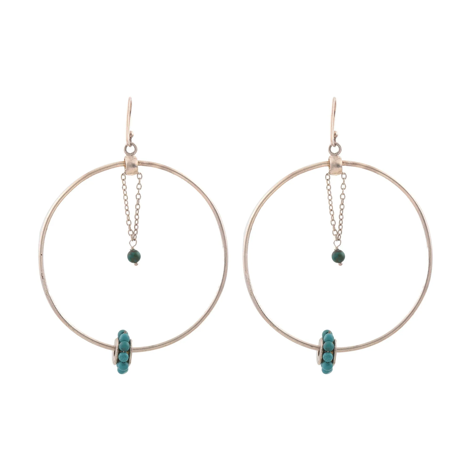 Turquoise Dangle and Drop Hoops