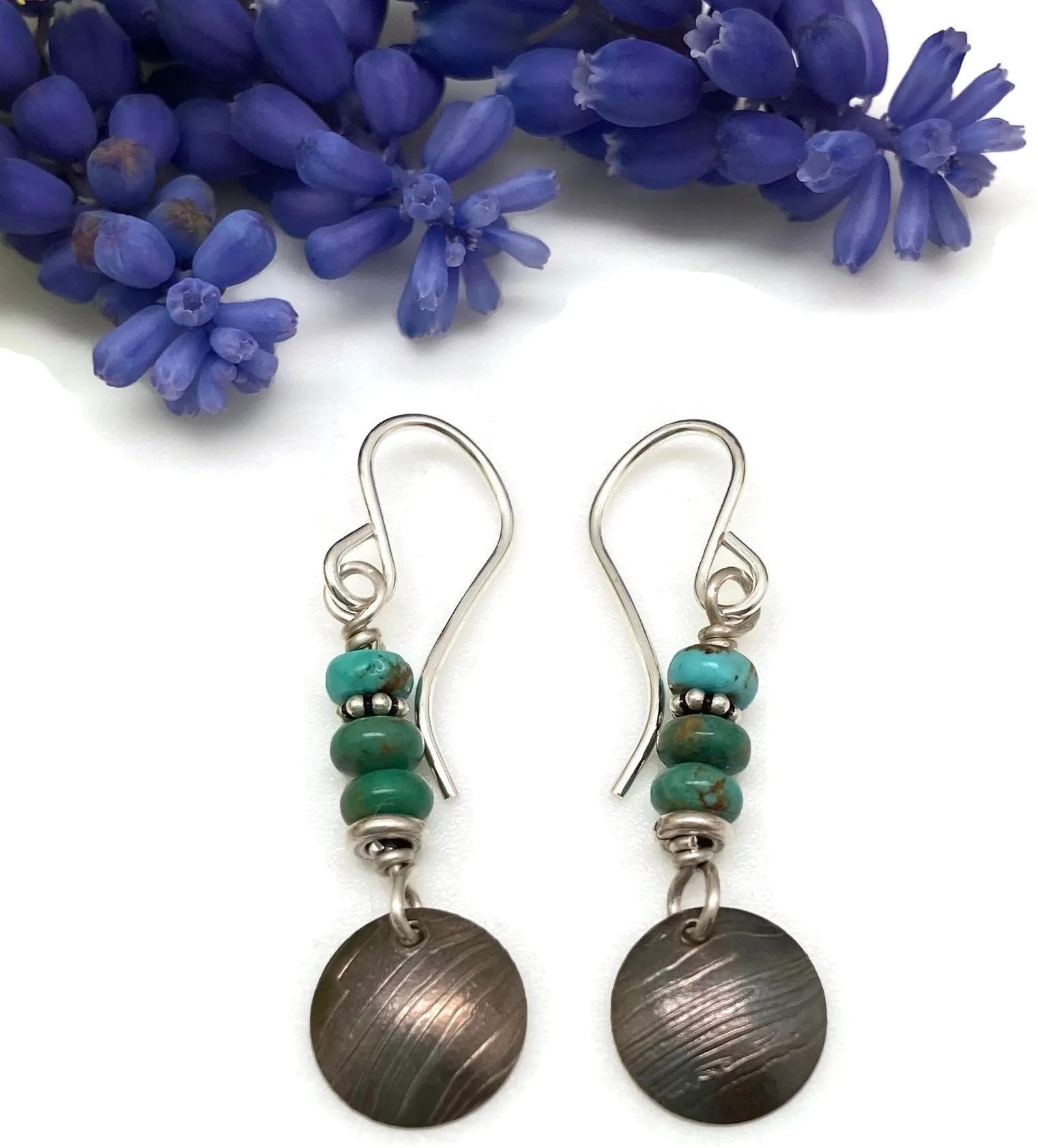 Turquoise Disc Earrings