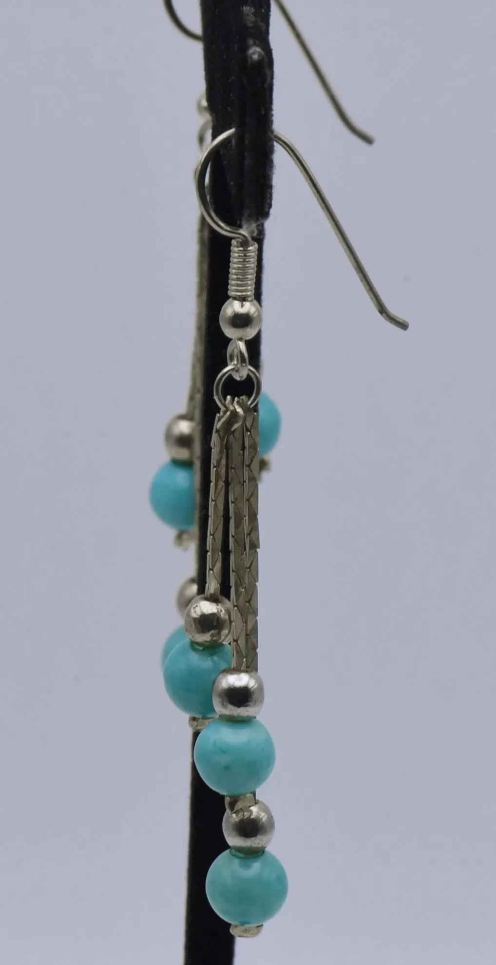 Vintage Imitation Turquoise Bead Dangle Earrings