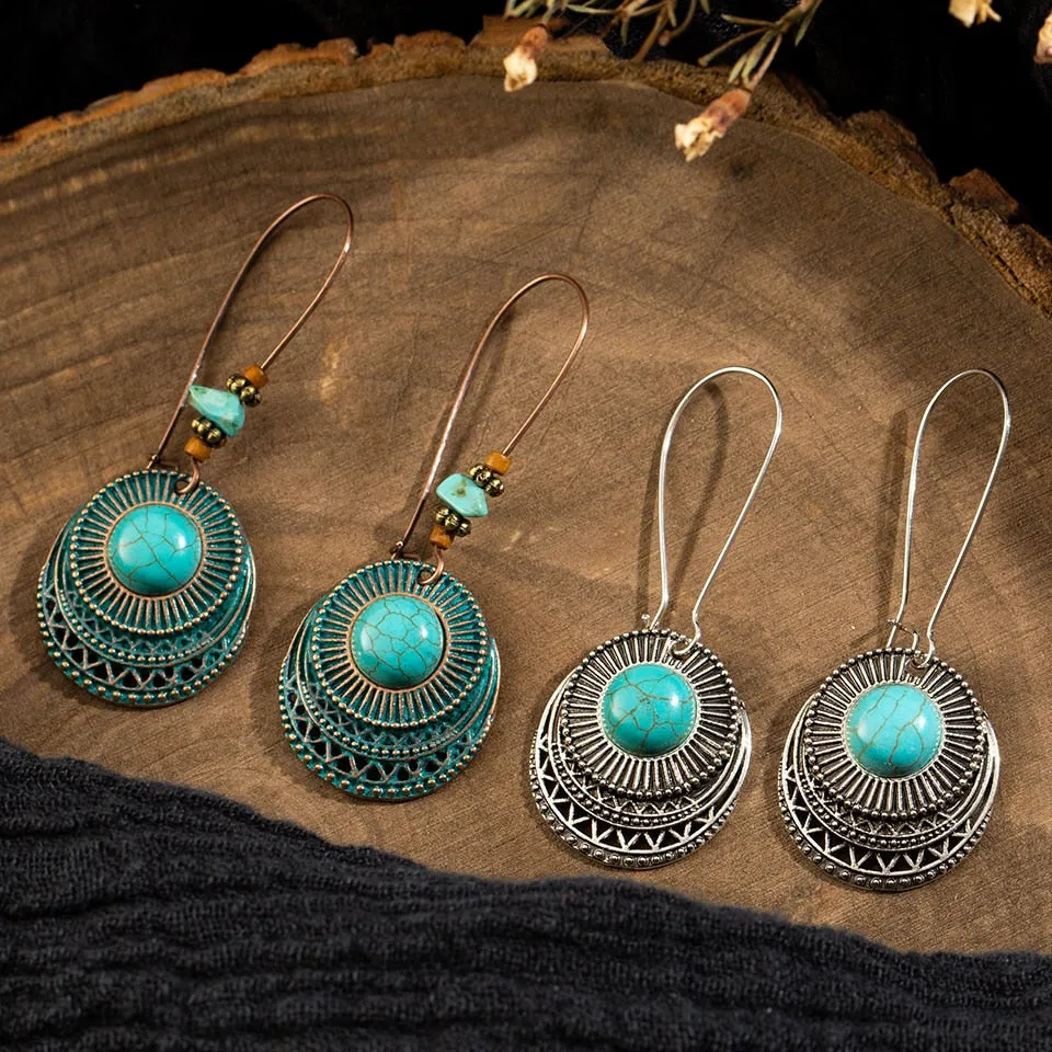 Vintage Turquoise Drop Earrings