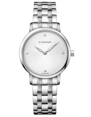 Wenger Womens Urban Donnissima Crystal Marker Gray Dial - Stainless Steel