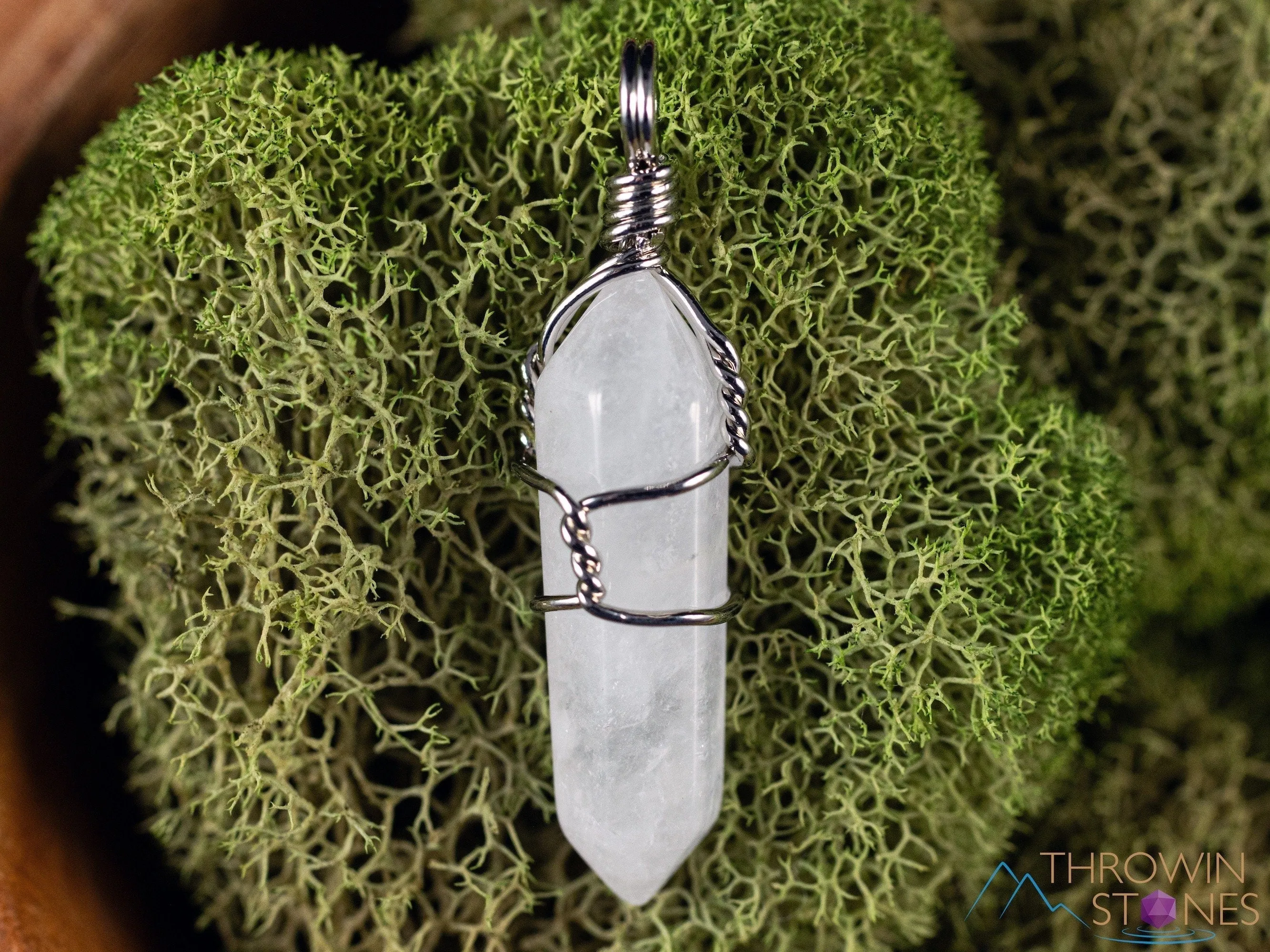 WHITE or CLEAR QUARTZ Crystal Points Pendant - Wire Wrapped Crystal Necklace, Handmade Jewelry, Healing Crystals and Stones, E0140