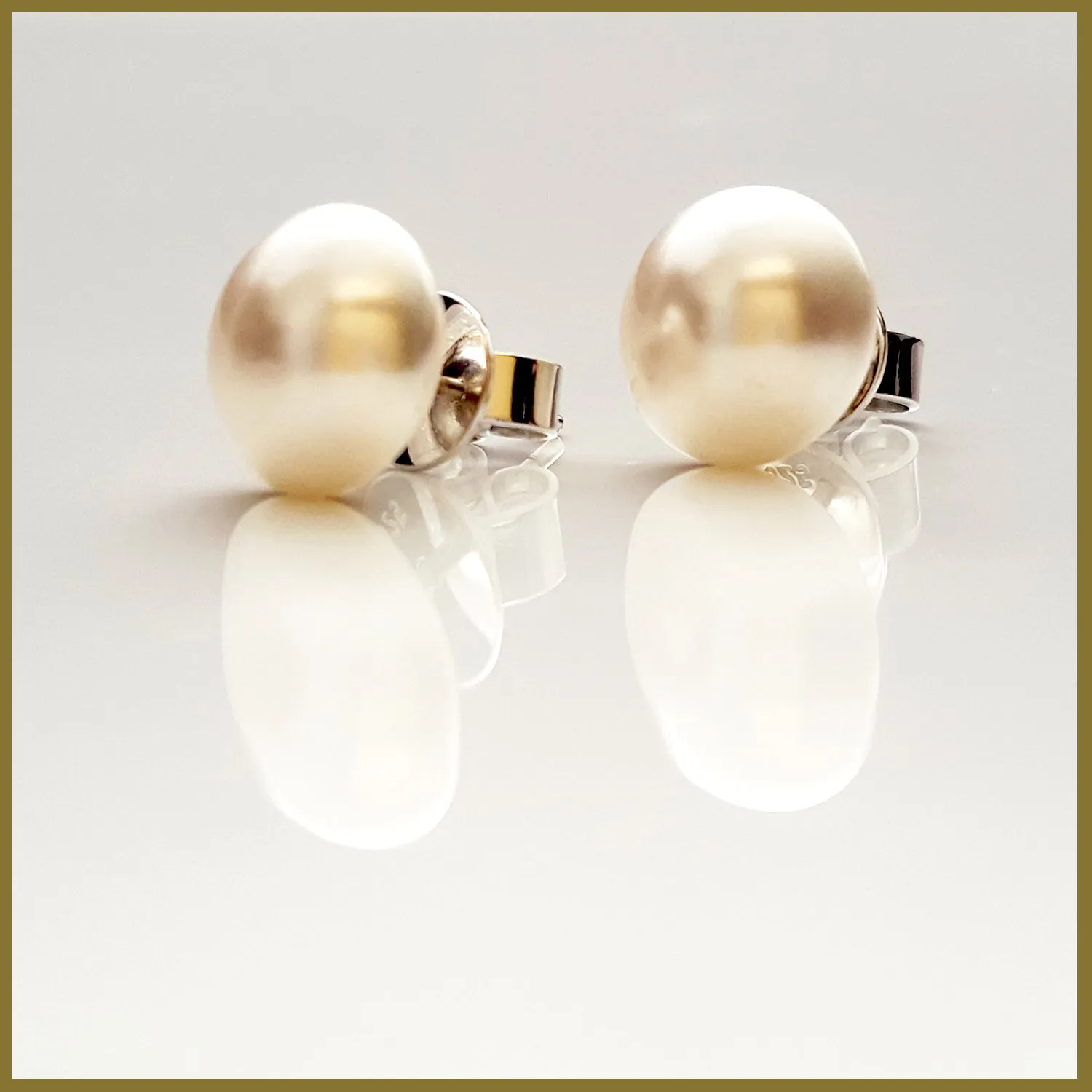 White Shimmer -  Swarovski Pearl Studs & Shell Pearl 2-Way Long Dangle | KJ-389E Handmade Earrings