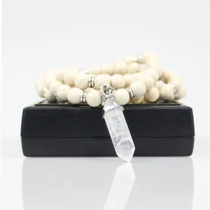 White Turquoise Mala Prayer Beads