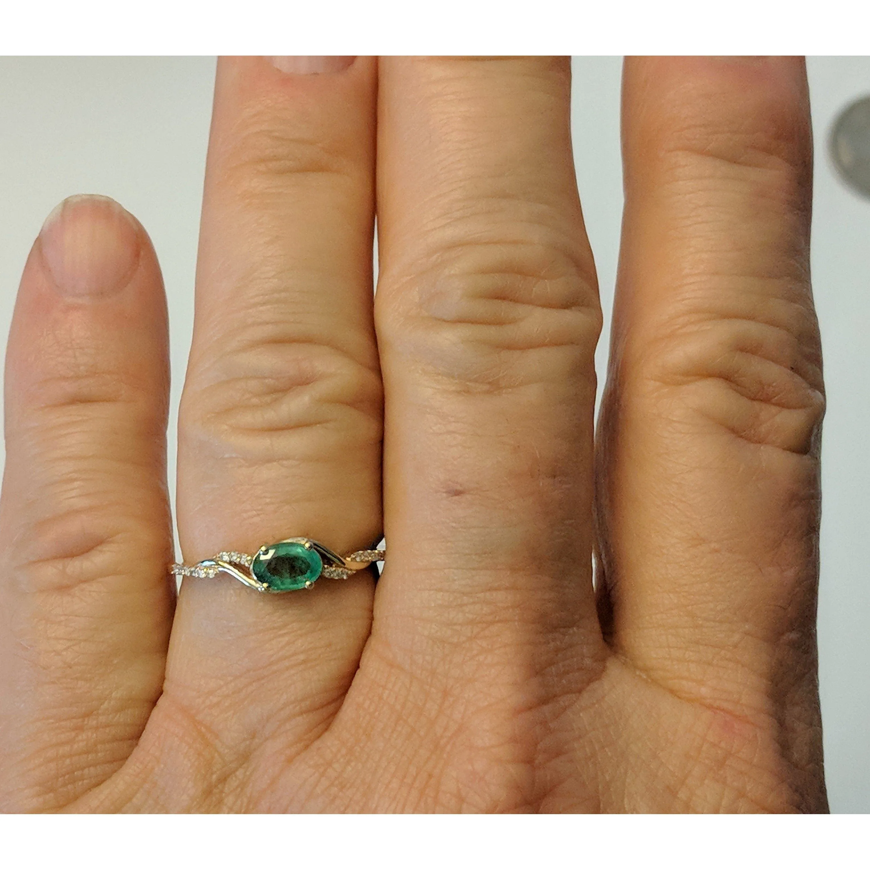 Zambian Emerald with Diamonds in 14K Gold, Exquisite yet Affordable!