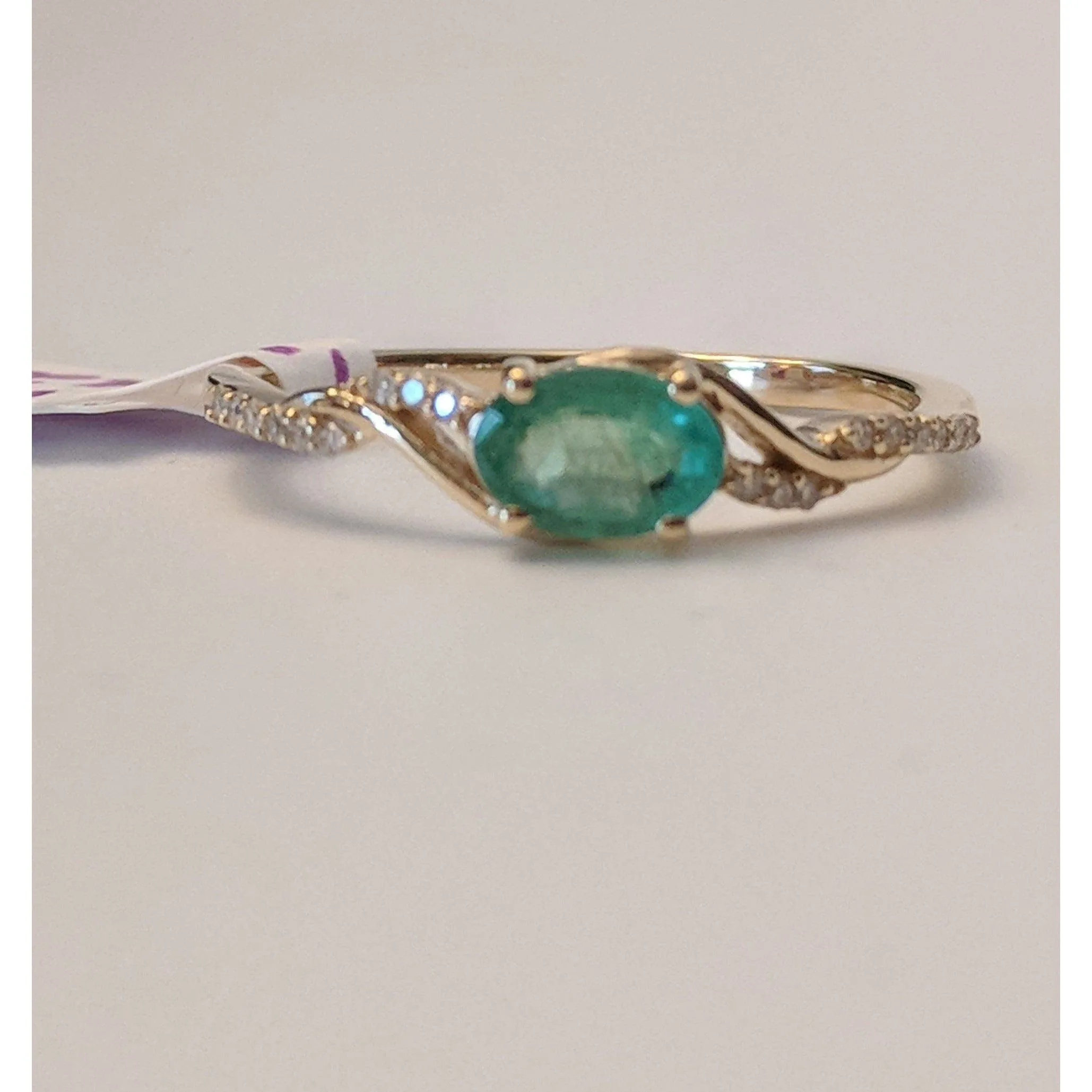 Zambian Emerald with Diamonds in 14K Gold, Exquisite yet Affordable!