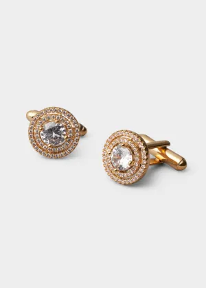 Zircon Crystal Round Cufflinks