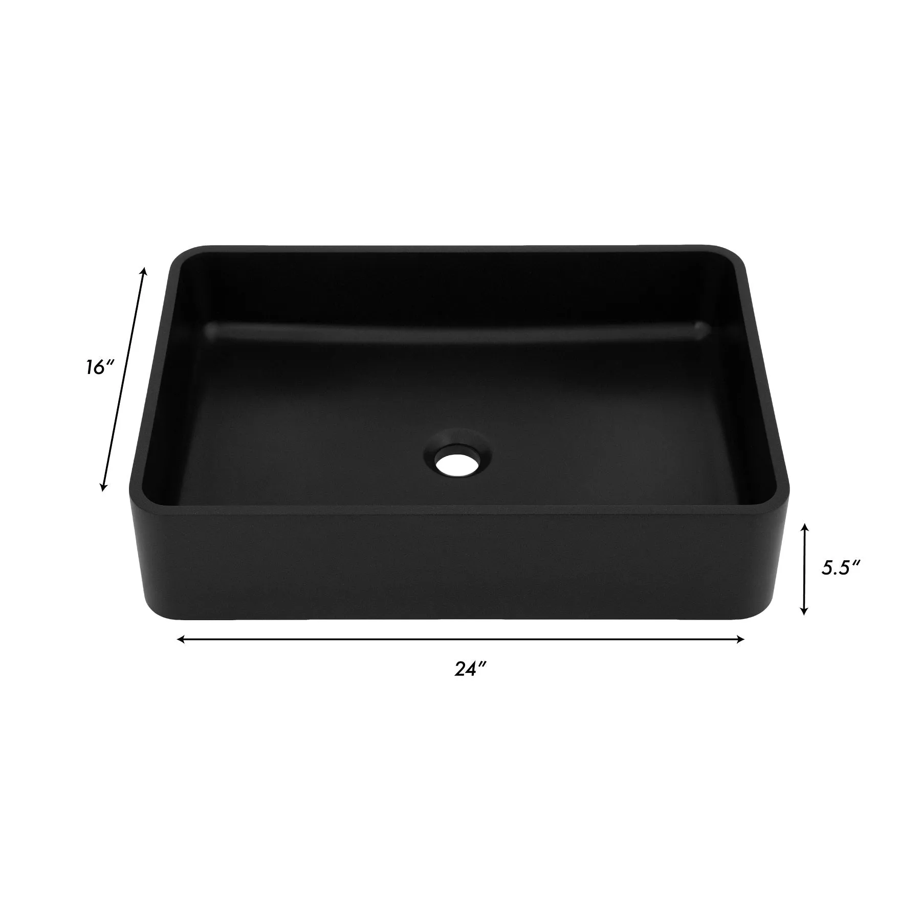 ZLINE 24" Siena Square Vessel Bath Sink in Matte Black (SK-QVSQ-MB-24)